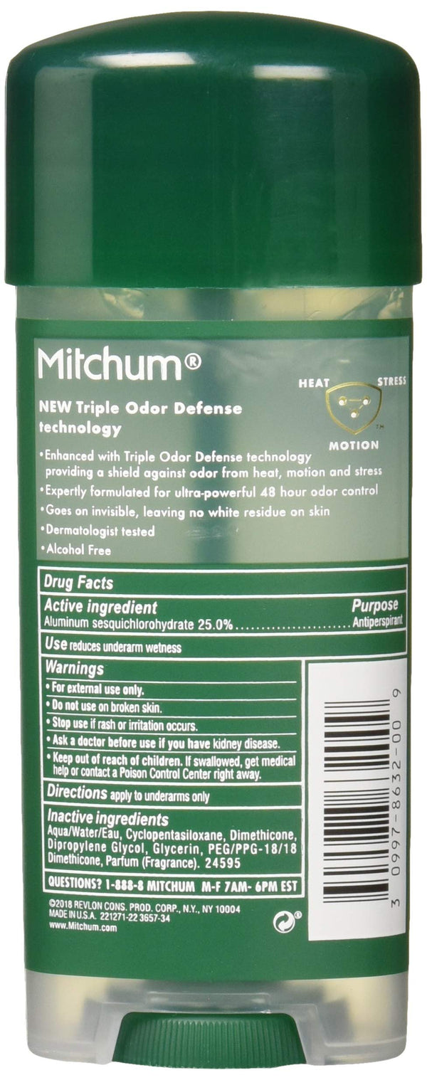 Mitchum Men Gel Antiperspirant Deodorant, Unscented, 3.4oz.