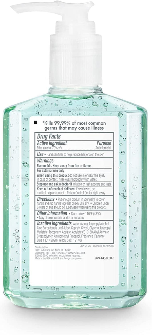 Advanced Hand Sanitizer Soothing Gel, Fresh Scent with Aloe and Vitamin E, 8 oz, 1Each
