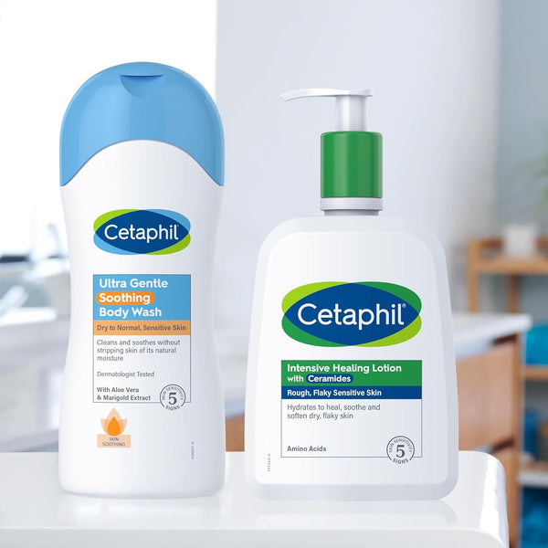 Cetaphil Intensive Healing Lotion with Ceramides 16 oz For Dry, Rough, Flaky Sensitive Skin 24-Hour Hydration Fragrance, Paraben & Gluten Free