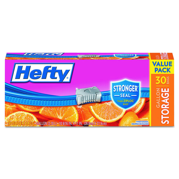 Hefty Storage Bag, Gallon One Zip Clip Value Pack, 30 count