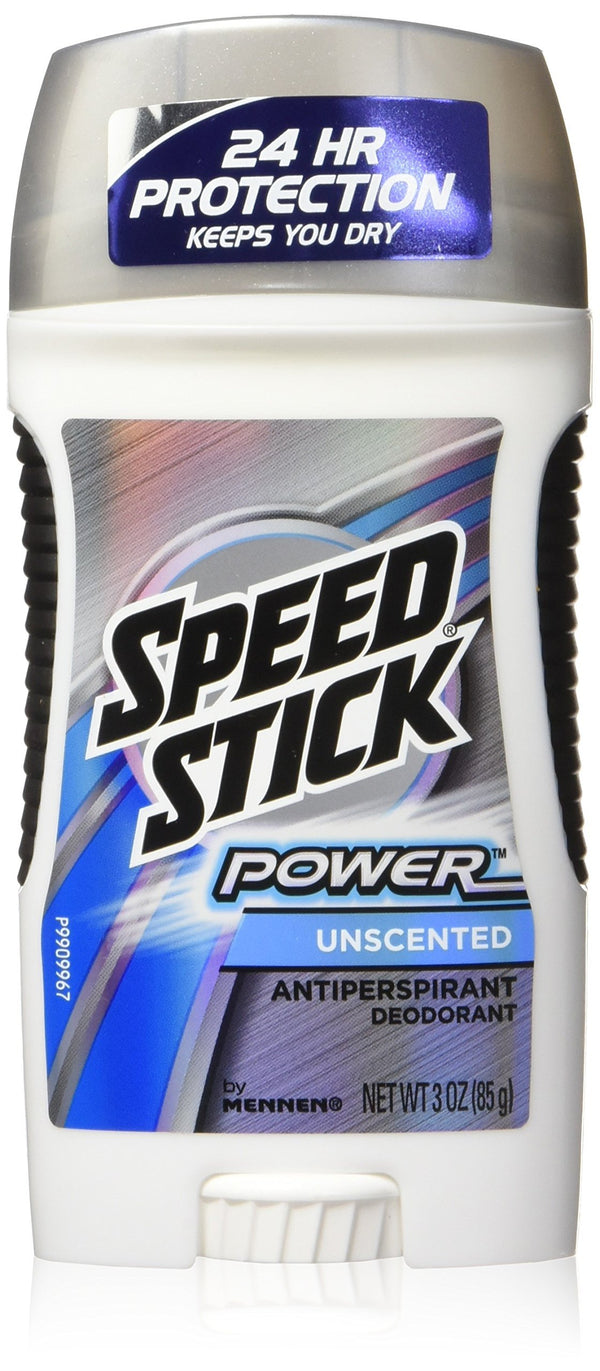 Speed Stick by Mennen Power Antiperspirant & Deodorant Solid, Unscented 3 oz