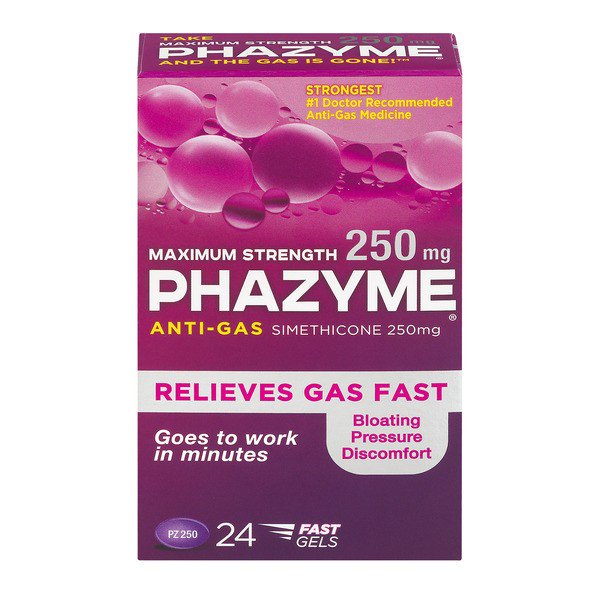 Phazyme maximum strength gas relief 250 mg softgels, 24 ct/Expiry Feb 2023