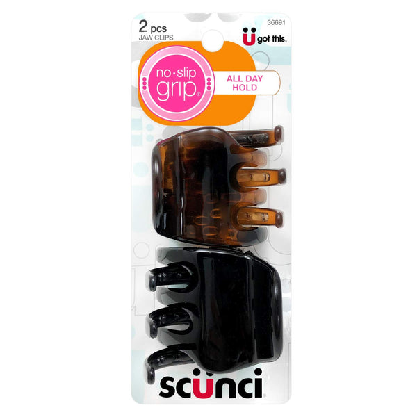 Scunci No-Slip Grip Chunky Jaw Clips | All Day Hold | 2-Pieces per Pack (Pack of 1) - H&B Aisle