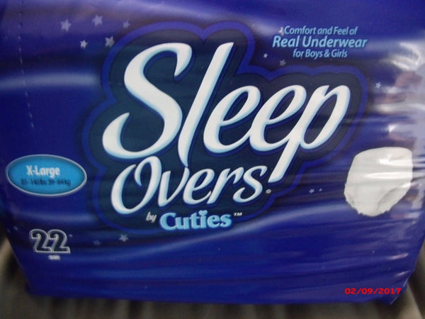 Cuties Sleep Overs Youth Underwear X-Large 85 to 140 lbs. SLP05303, 22 per Bag.