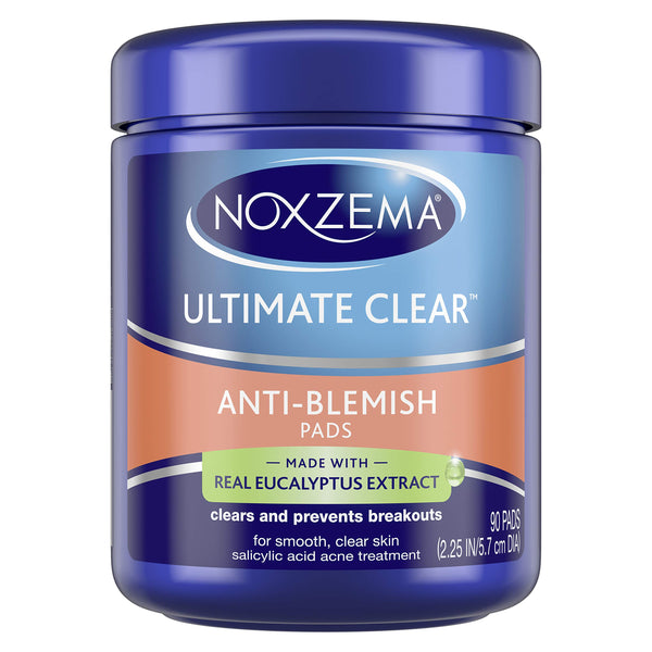 Noxzema Ultimate Clear Face Pads Clears & Prevents Acne Anti-Blemish Made with Over 60% Alcohol 90 Count