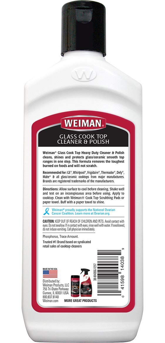 Weimans Glass Cook Top Heavy Duty Cleaner & Polish - 10 Ounce