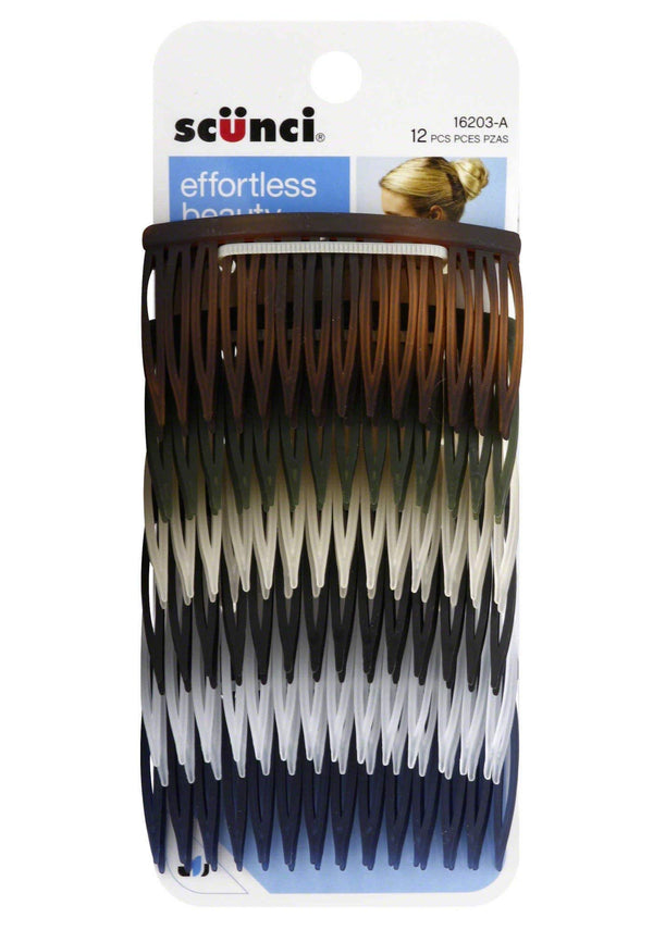 Scunci Effortless Beauty Side Hair Combs, Assorted Colors, 12-Pcs - H&B Aisle
