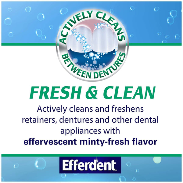 Efferdent Denture Cleanser Tablets, Fresh & Clean, 126 Tablets