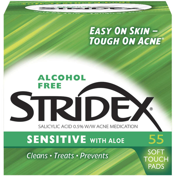 Stridex Medicated Pads, Sensitive, 55 Count - H&B Aisle