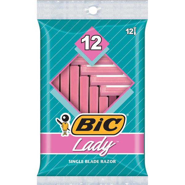 BIC Lady Shaver Women's Disposable Razor, 12 Count