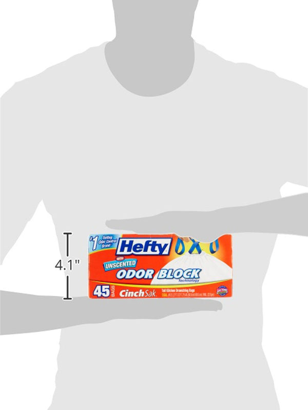 Hefty Tall Kitchen Trash Bags, Scent Free, 45 Ct