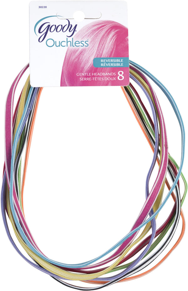 Goody, Ouchless Reversible Headbands , Assorted Colors, 0.10 oz. , 8 Count
