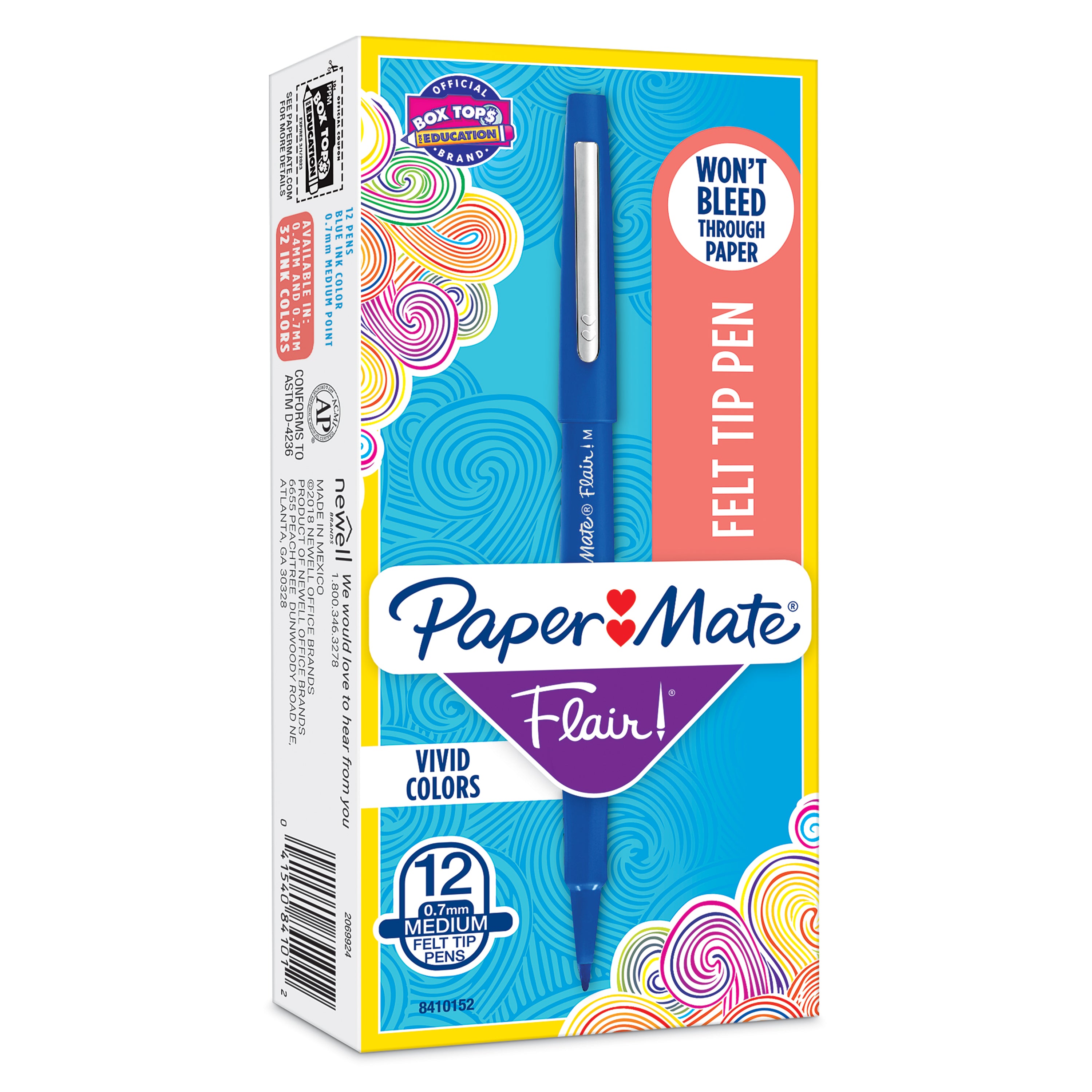 Paper Mate Flair Felt Tip Pens, Medium Point, Blue