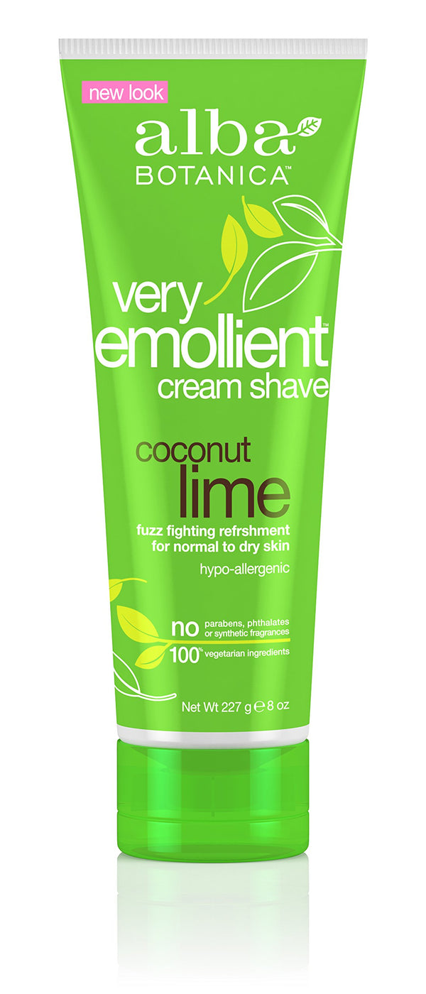 Alba Botanica Very Emollient, Coconut Lime Shave Cream, 8 Ounce