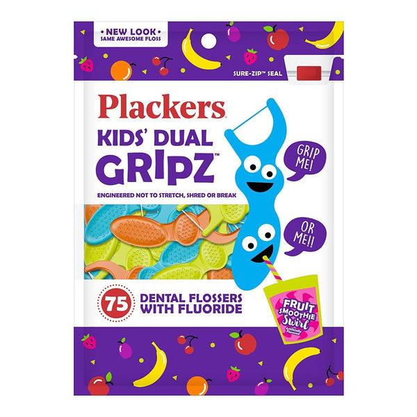 Plackers Kids Dental Floss Picks, 75 Count