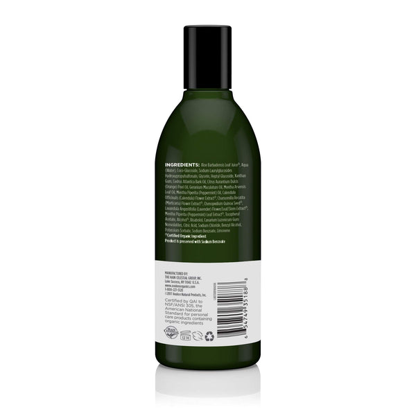 Avalon Organics Revitalizing  Bath & Shower Gel, Peppermint, 12 fl oz