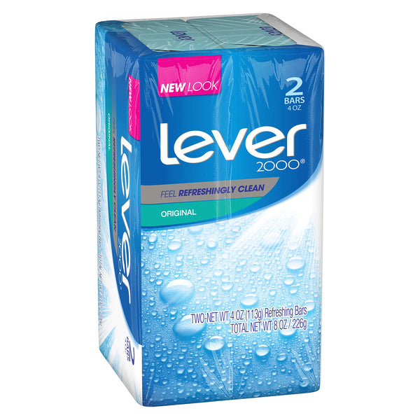 Lever 2000 Bar Soap, Original, 4 oz, 2 Bar