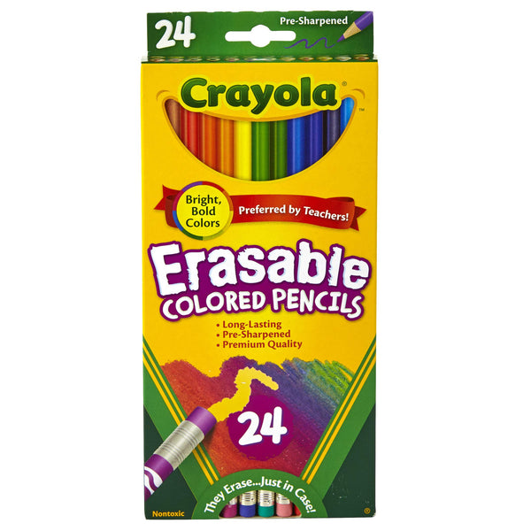Crayola Erasable Colored Pencils, Kids At Home Activities, 24 Count