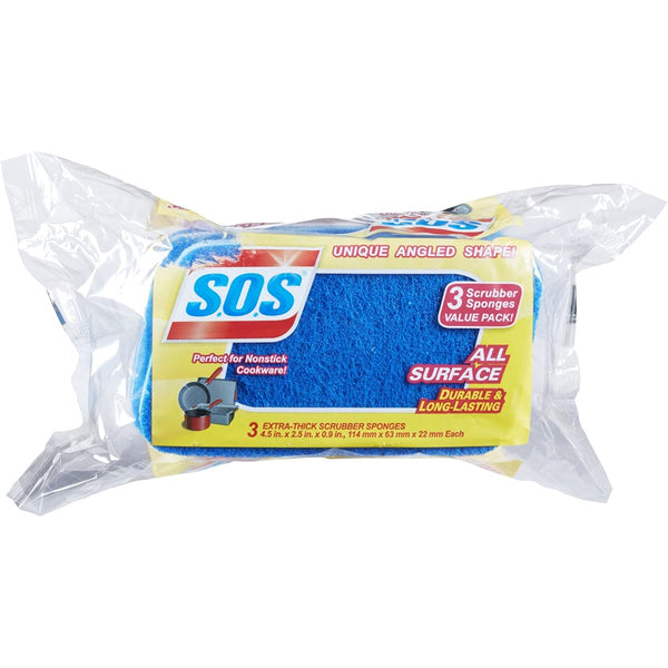 S.O.S All Surface Scrubber Sponge, 3 Count (Packaging May Vary)