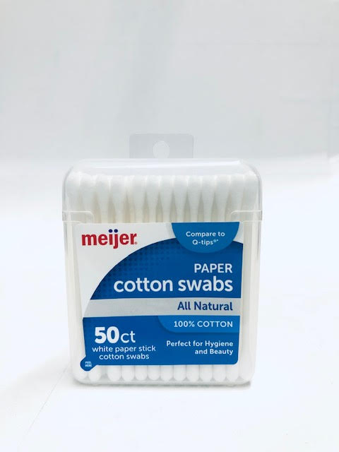 Meijer Paper Cotton Swabs 100% Cotton 50 Count