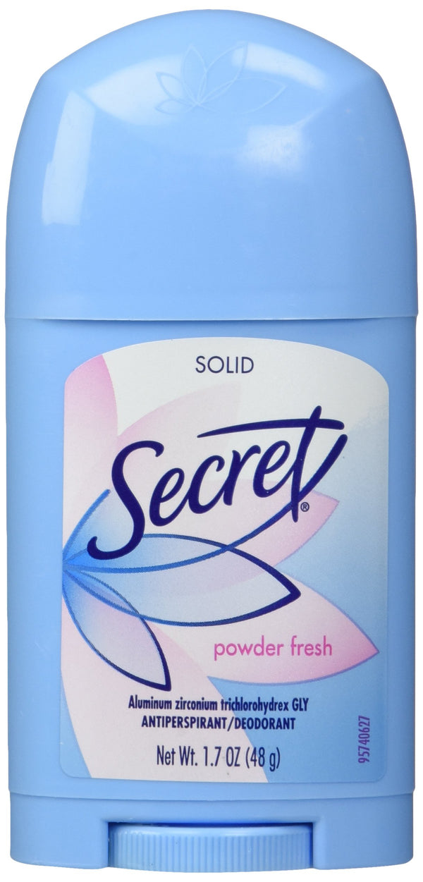 Secret Solid Antiperspirant and Deodorant Shower, Powder Fresh, 1.7 Ounce