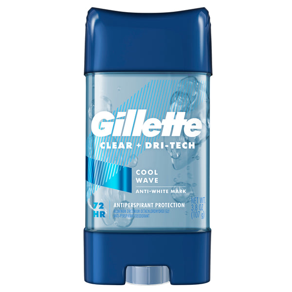 Gillette Clear Gel Antiperspirant Deodorant for Men, Cool Wave, 3.8 Oz