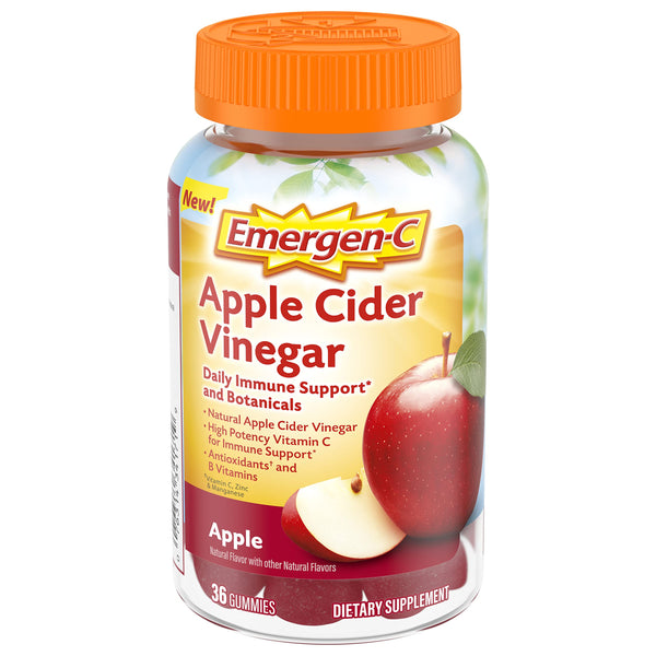 Emergen-C Apple Cider Vinegar Vitamin C Gummies, Dietary Supplement for Immune Support, Apple - 36 Count