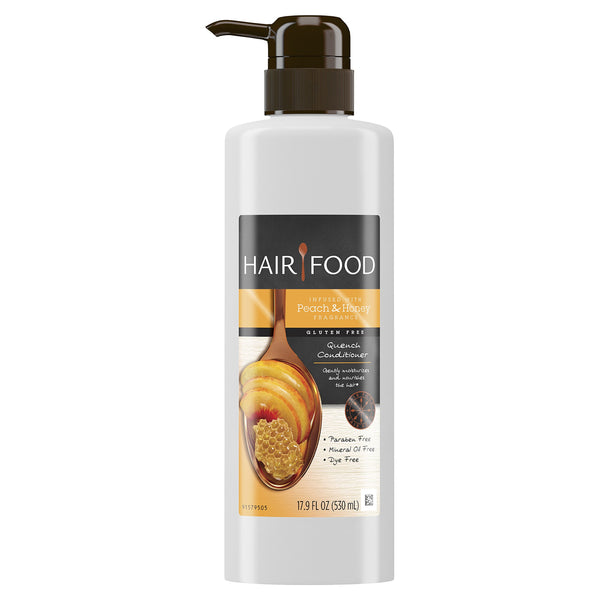 Hair Food Gluten Free Quench Conditioner Infused with Peach & Honey Fragrance, 17.9 fl oz
