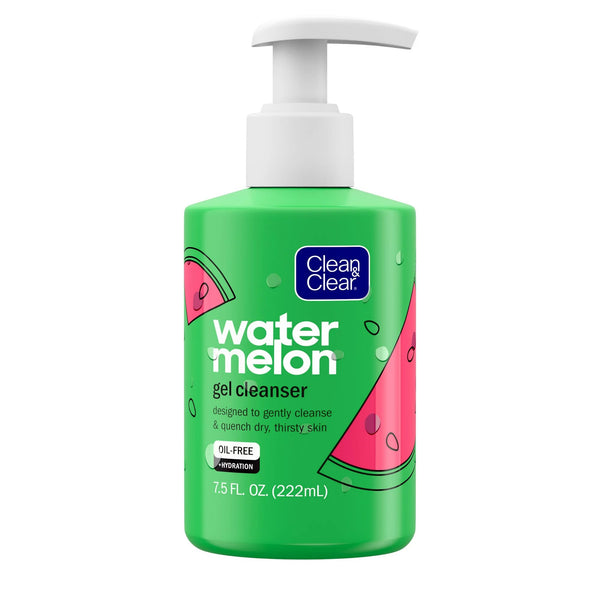Clean & Clear Hydrating Watermelon Gel Cleanser, Oil-Free, 7.5 fl oz