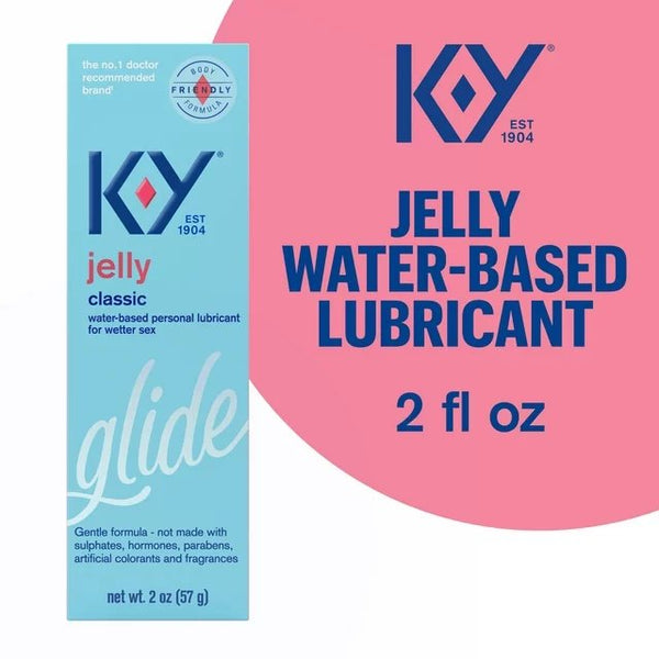 K-Y Jelly Personal Lubricant, Body-Friendly Water-Based Formula, Safe for Anal Sex, Safe to Use with Latex Condoms. Glide into a Wetter, Better Experience Every Day. For Men, Women, Couples, 2 FL OZ