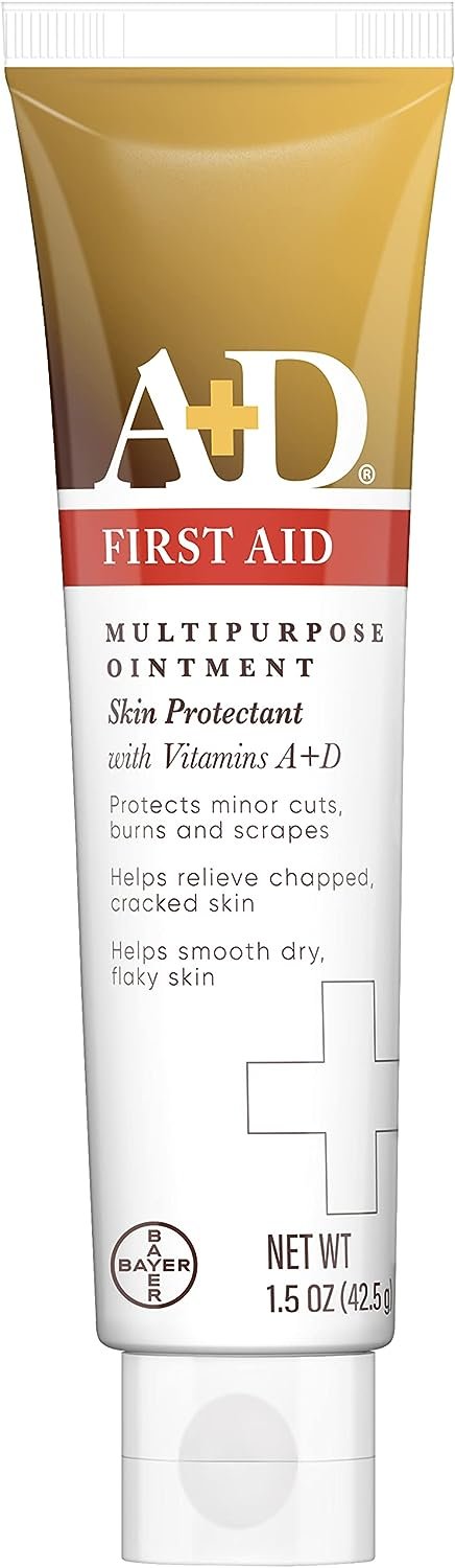 A+D First Aid Ointment - Moisturizing Skin Protectant for Dry Cracked Hands, Elbows, Heals and Lips - Use After Hand Washing