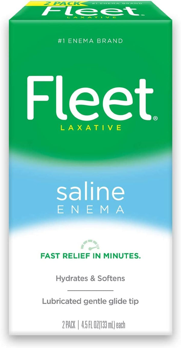 Fleet Laxative Saline Enema for Adult Constipation, 2 Bottles, 4.5 Fl Oz (Pack of 2), 9 Fl Oz