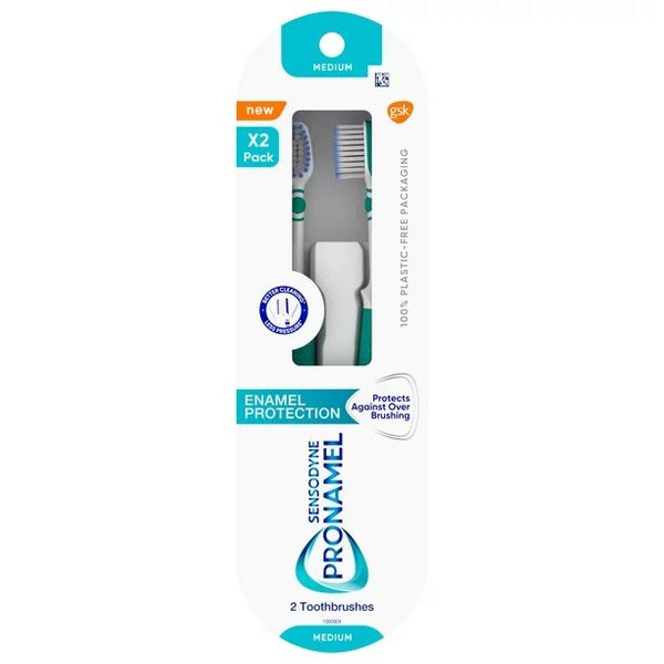 Sensodyne Pronamel Enamel Protection Toothbrush, Medium, 2 Pack