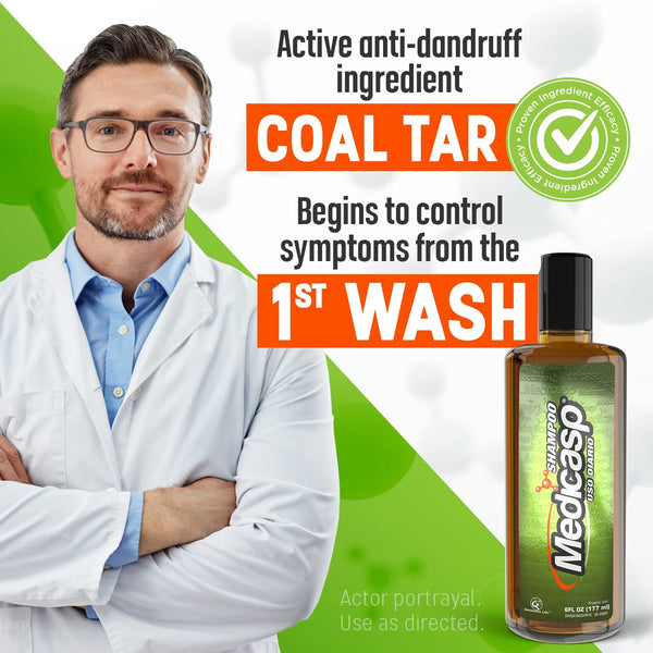 Medicasp Coal Tar Gel Dandruff Shampoo to Treat Seborrheic Dermatitis Psoriasis, 6 Ounce (Pack of 1)