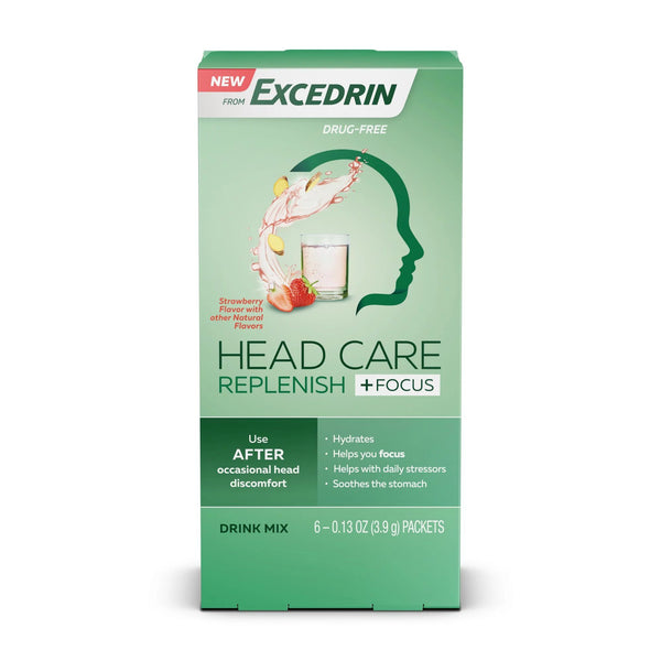 Head Care Replenish +Focus From Excedrin Drink Mix for Head Health Support - 6 Packets