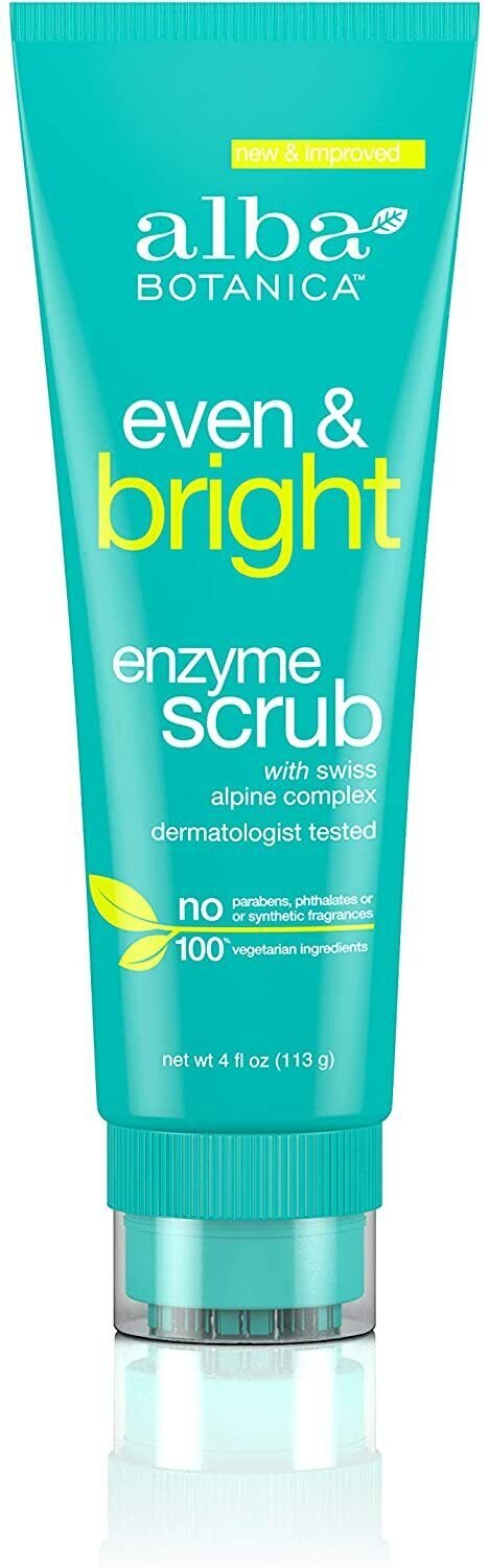 Alba Botanica Even and Bright Sea Enzyme Scrub, 4 oz. (Packaging May Vary)