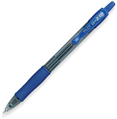 PILOT G2 Premium Refillable & Retractable Rolling Ball Gel Pens, Fine Point, Blue Ink, 4-Pack (31058)