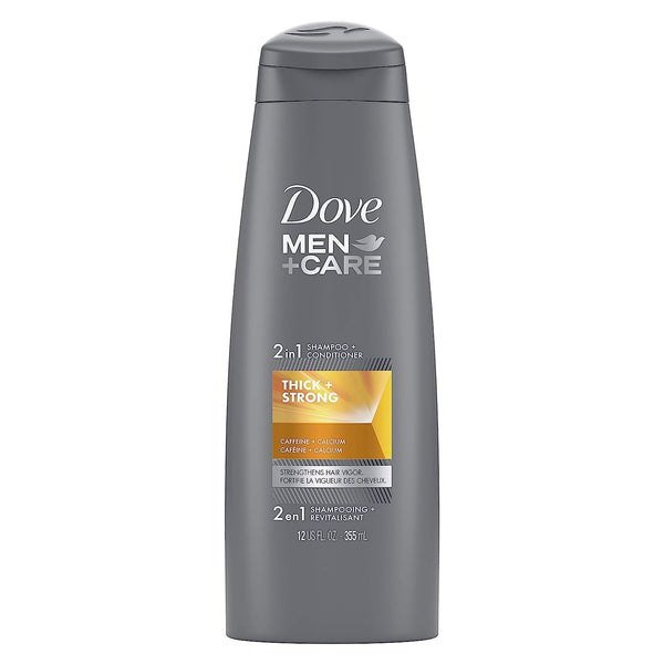 Dove Men+Care 2 in 1 Shampoo and Conditioner Thick and Strong 12 oz, 4 count