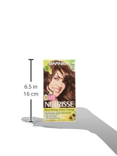 Garnier Nutrisse Nourishing Hair Color Creme, 535 Medium Gold Mahogany Brown  (Packaging May Vary)