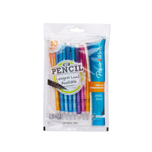 Paper Mate Write Bros Mechanical Pencils, 0.7mm, HB #2, Assorted Colors, 10 Count - H&B Aisle