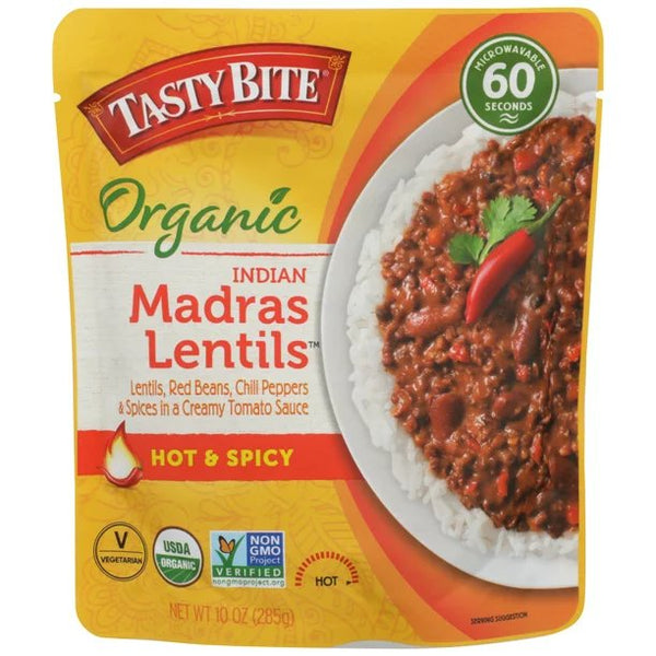 Tasty Bite Organic Hot Indian Madras Lentils, 10 oz