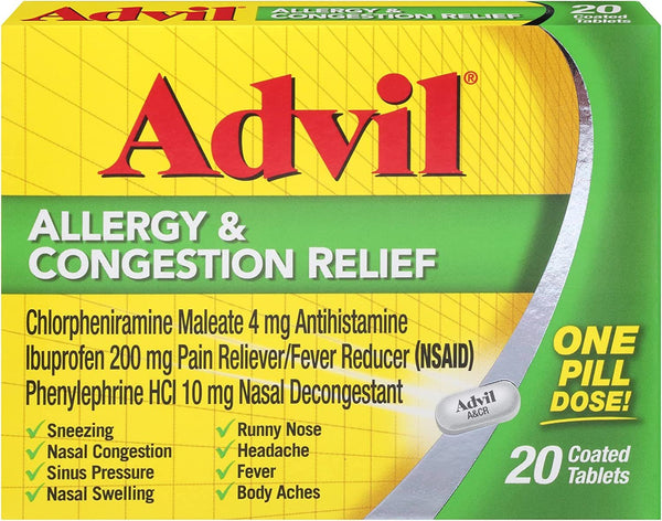 Advil Allergy & Congestion Relief Tablets 20 Tablets