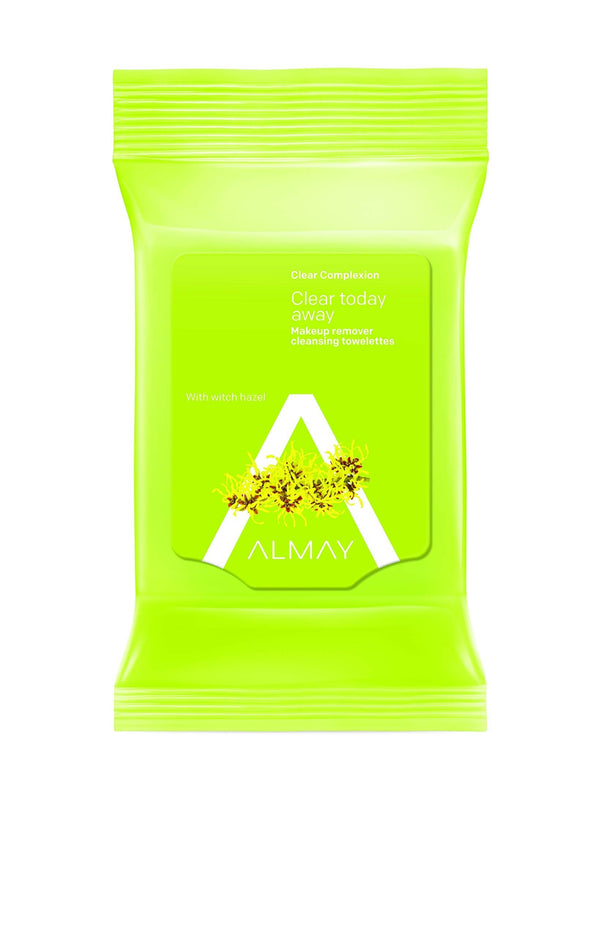 Almay Clear Complexion Makeup Remover Cleansing Towelettes, Hypoallergenic, Cruelty Free, Oil Free, Fragrance Free, Ophthalmologist & Dermatologist Tested, 25 Wipes - H&B Aisle