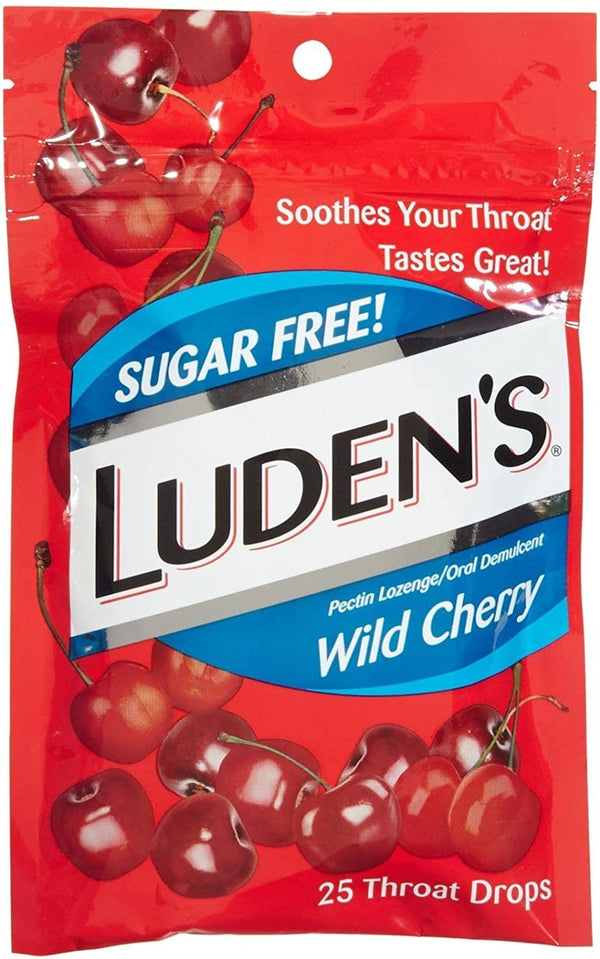 Luden's Sugar Free Throat Drops-Wild Cherry-25 ct