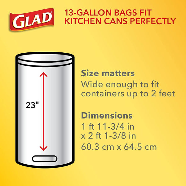Glad Drawstring Trash Bags, 13 Gal, 80 Ct