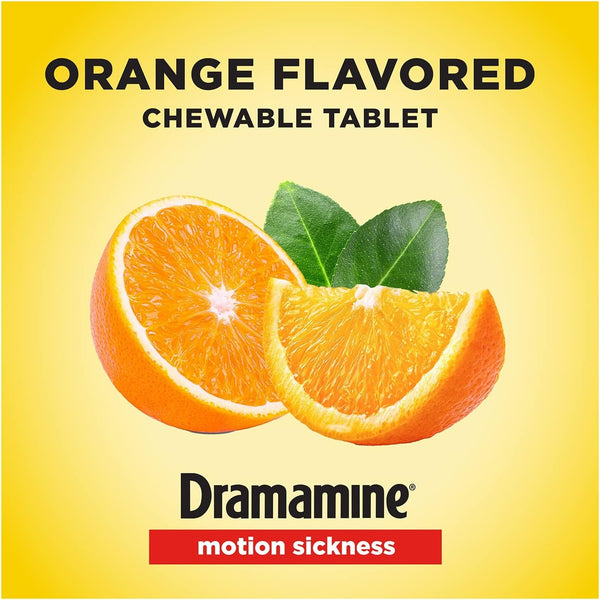 Dramamine Motion Sickness Chewable, Orange, 8CT/Expiry Mar 2026