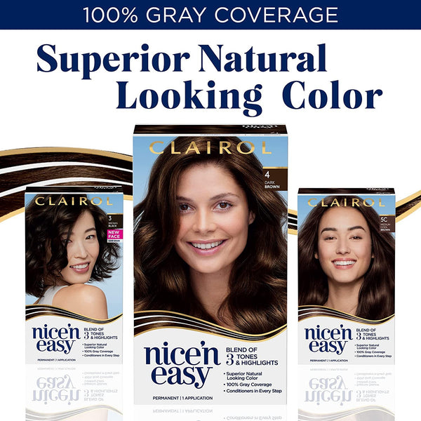 Clairol Nice'n Easy Permanent Hair Dye, 6.5 Lightest Brown Hair Color, Pack of 1