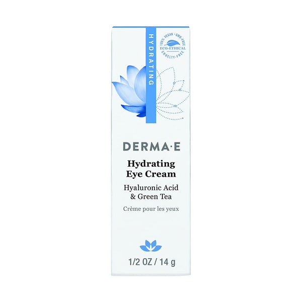 DERMA E Hydrating Eye Cream – Firming and Lifting Hyaluronic Acid Treatment - Under Eye and Upper Eyelid Cream Reduces Puffiness and Appearance of Fine Lines, 0.5 oz