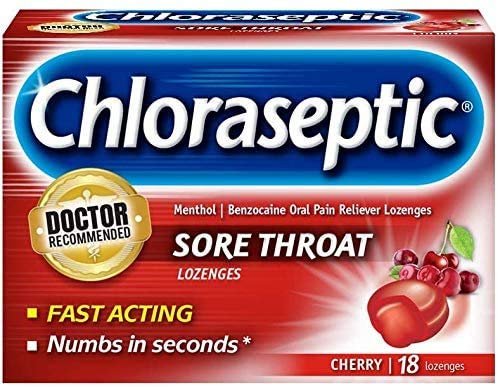Chloraseptic Sore Throat Lozenges, Cherry Flavor, 18 Count
