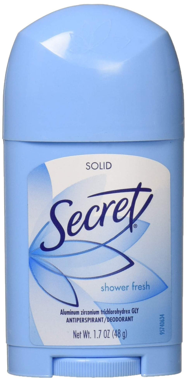 Secret Solid Antiperspirant and Deodorant Shower, Fresh Scent, 1.7 Ounce